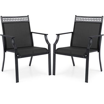 Patio Chairs Set of 2 with All Weather Breathable Fabric
