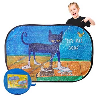 Meavia Reversible Sequins Pete the Cat: I Love My White Shoes Wall Sensory Fun Toy, 40 x 27 in