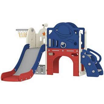 Qaba 8 in 1 Toddler Slide Set for Kids Ages 1-6 Indoor Outdoor Playground