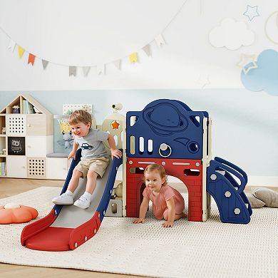 Qaba 8 in 1 Toddler Slide Set for Kids Ages 1-6 Indoor Outdoor Playground