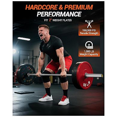 7FT Olympi Barbell 45 Lbs Weight Bar for Deadlift, Bench Press, Strength Training Bars