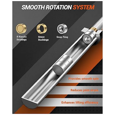 7FT Olympi Barbell 45 Lbs Weight Bar for Deadlift, Bench Press, Strength Training Bars