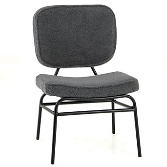 Upholstered Accent Chair Sherpa Reading Chair with Sponge Padding