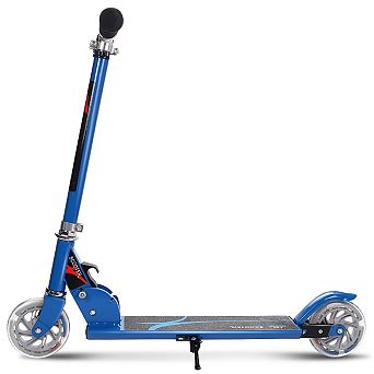 Folding Aluminum Kids Kick Scooter with LED Lights - Blue