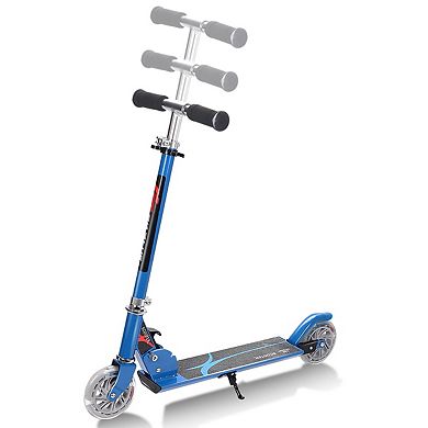 Folding Aluminum Kids Kick Scooter with LED Lights - Blue