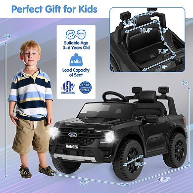 12V Kids Ride On Truck with Remote Control Music and LED Lights