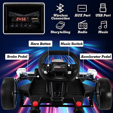 Kids Ride on Go Kart with Drift Mode, 24V Electric Pedal Kart