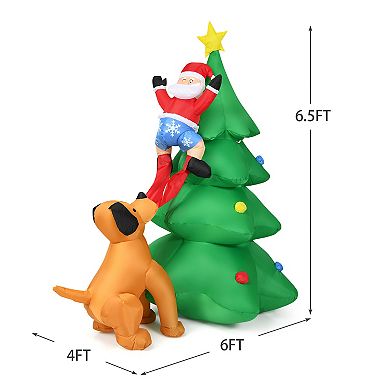 Gymax 6.5ft Inflatable Christmas Tree Indoor Outdoor Decoration w/ LED Lights