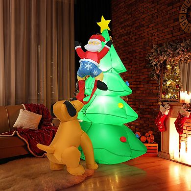 Gymax 6.5ft Inflatable Christmas Tree Indoor Outdoor Decoration w/ LED Lights