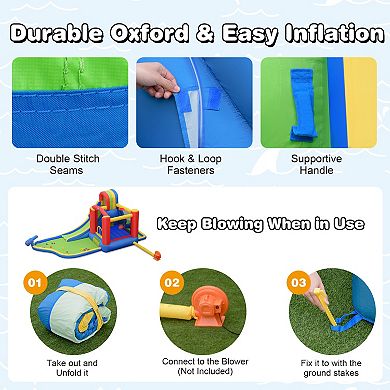Inflatable Kid Bounce House Slide Climbing Splash Park Pool Jumping Castle Without Blower