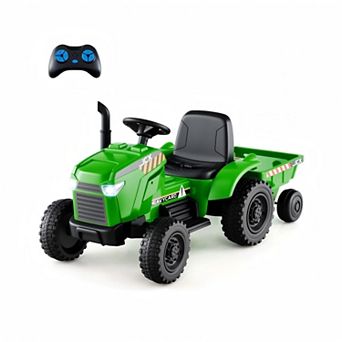Kids Electric Tractor Ride On Toy With Trailer