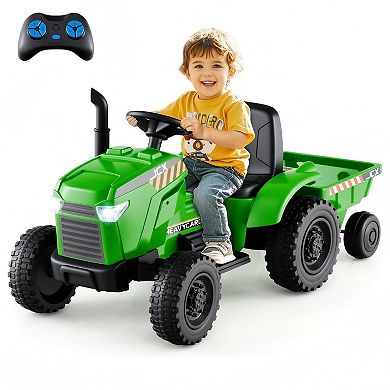 Kids Electric Tractor Ride On Toy With Trailer