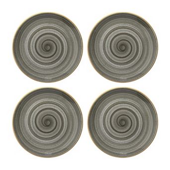 Space dia.6.75" Round Grey Porcelain Plate (Set of 4)