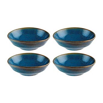 Sapphire dia.6.75" h:2.5" 24 oz. Round Blue Porcelain Bowl (Set of 4)