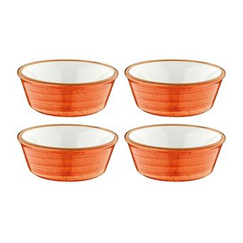 Terracota dia.4.75" h:1.75" 10 oz. Round Terracotta Porcelain Bowl (Set of 4)