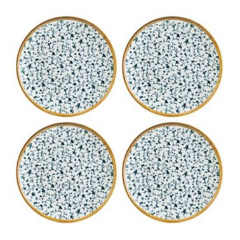 Calif dia.9" Round Decorated Porcelain Plate (Set of 4)