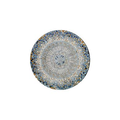 Luca Mosaic Matte dia.10.75" h:2.25" 16 oz. Round Decorated Porcelain Bowl (Set of 2)
