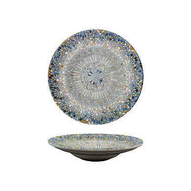 Luca Mosaic Matte dia.10.75" h:2.25" 16 oz. Round Decorated Porcelain Bowl (Set of 2)