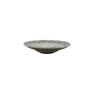Luca Mosaic Matte dia.10.75" h:2.25" 16 oz. Round Decorated Porcelain Bowl (Set of 2)