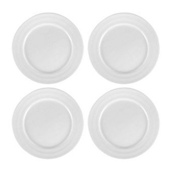 Porcelain Delta-Coupe dia.8.25" Round White Porcelain Plate (Set of 4)