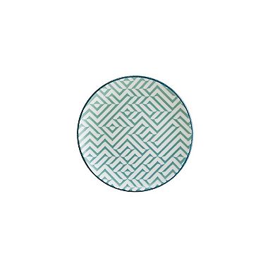 Chevron dia.7.5" Round Decorated Porcelain Plate (Set of 4)