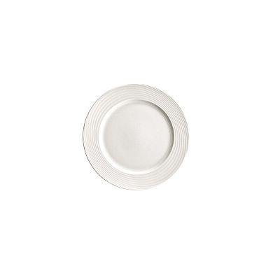 Loop dia.8.25" Round Warm White Porcelain Plate (Set of 4)