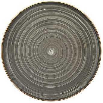 Space dia.12.75" Round Grey Porcelain Plate