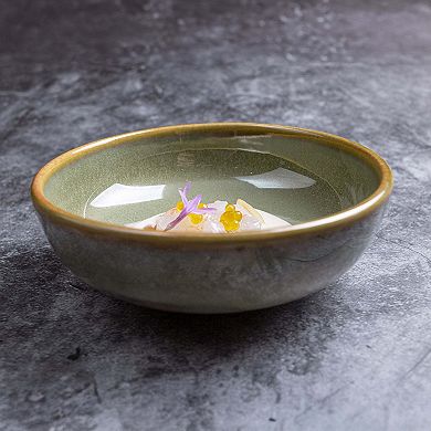 Sage dia.5.5" h:2" 15 oz. Round Green Porcelain Bowl (Set of 4)