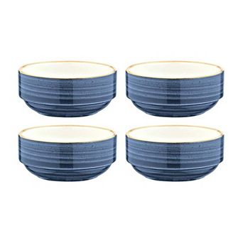 Dusk dia.4.75" h:2" 12 oz. Round Blue Porcelain Bowl (Set of 4)