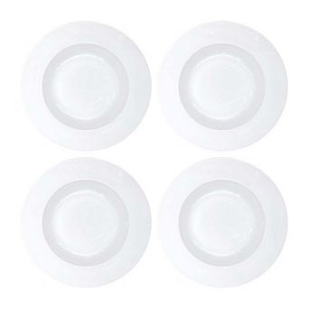 Porcelain Delta dia.9" h:1.5" 8 oz. Round White Porcelain Bowl (Set of 4)