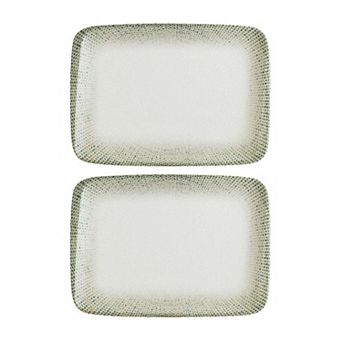 Sway 9" x 6" Rectangular Decorated Porcelain Plate (Set of 2)