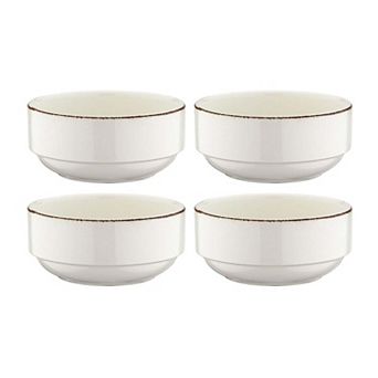 Retro dia.5.5" h:2.5" 17 oz. Round Decorated Porcelain Bowl (Set of 4)