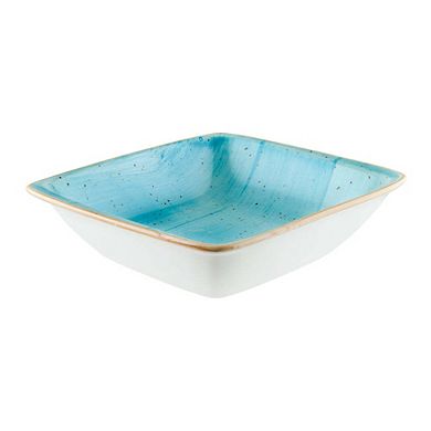 Aqua 7.5" x 6.5" x h:2" 20 oz. Square Blue Porcelain Bowl (Set of 2)