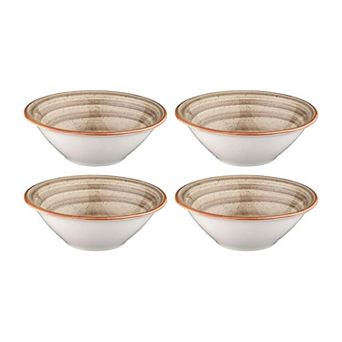 Terrain dia.7" h:2.5" 23 oz. Round Brown Porcelain Bowl (Set of 4)