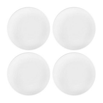 Porcelain Delta-Coupe dia.7.5" Round White Porcelain Plate (Set of 4)