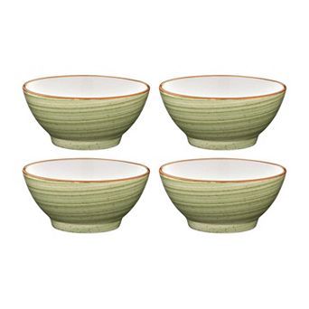Therapy dia.4.75" h:2.25" 10 oz. Round Green Porcelain Bowl (Set of 4)