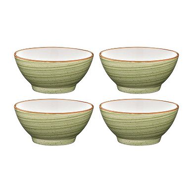 Therapy dia.4.75" h:2.25" 10 oz. Round Green Porcelain Bowl (Set of 4)