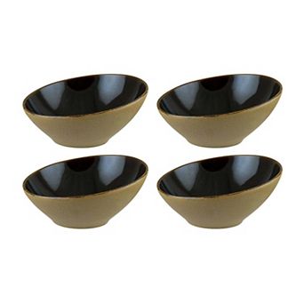 Sphere Earth dia.6.5" h:3" 12 oz. Round Black Porcelain Bowl (Set of 4)