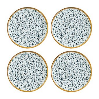 Calif dia.6.75" Round Decorated Porcelain Plate (Set of 4)