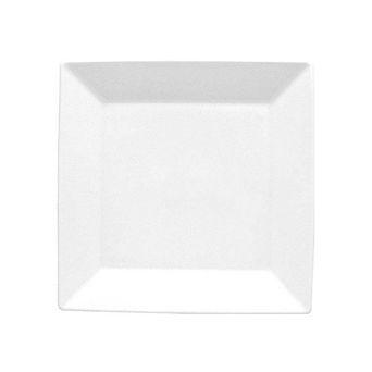 Porcelain Merid 10.5" x 10.5" Square White Porcelain Plate