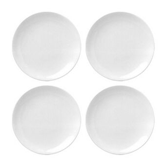Porcelain Delta-Coupe dia.9.75" Round White Porcelain Plate (Set of 4)