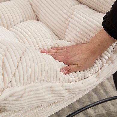 Lounge Accent Chair with Ottoman, Leisure Upholstered Sofa Chair for Small Space