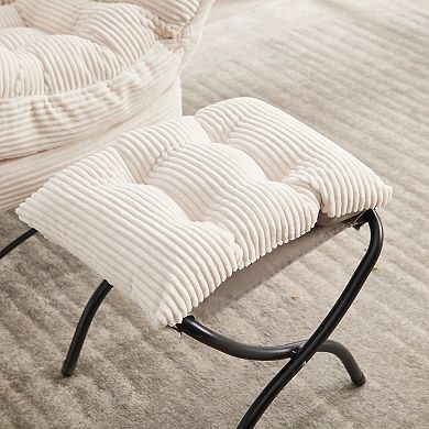 Lounge Accent Chair with Ottoman, Leisure Upholstered Sofa Chair for Small Space