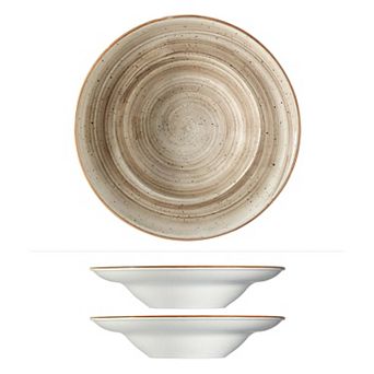 Terrain dia.11.75" h:2.5" 19 oz. Round Brown Porcelain Bowl (Set of 2)