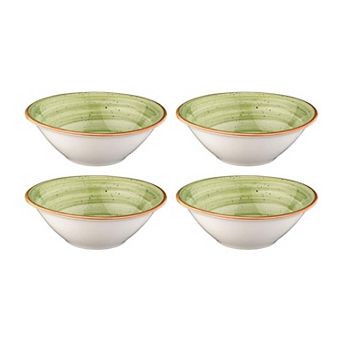 Therapy dia.6.25" h:2" 13 oz. Round Green Porcelain Bowl (Set of 4)