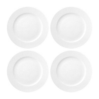 Porcelain Delta dia.7" Round White Porcelain Plate (Set of 4)