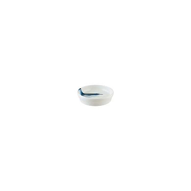 Blue Wave dia.4" h:1" 1 oz. Round Decorated Porcelain Bowl (Set of 4)