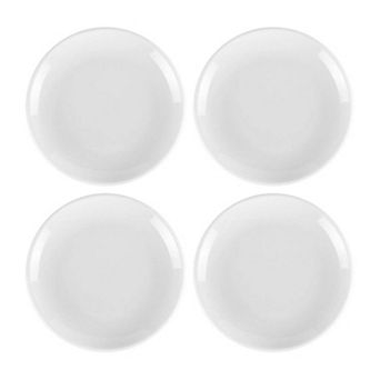Porcelain Delta-Coupe dia.6.5" Round White Porcelain Plate (Set of 4)
