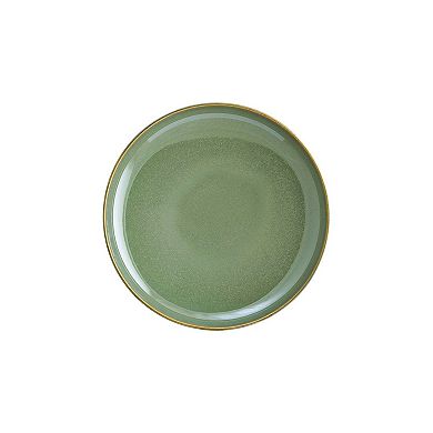 Sage dia.10.75" h:2.25" Round Green Porcelain Deep Plate