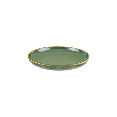 Sage dia.10.75" h:2.25" Round Green Porcelain Deep Plate